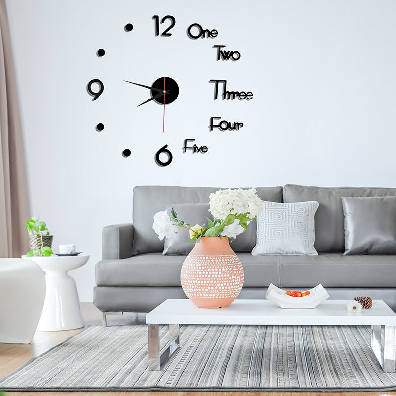 Acrylic Wall Clock Mirror Wall Sticker Clock Home Background Wall Living Room Decorative Clock