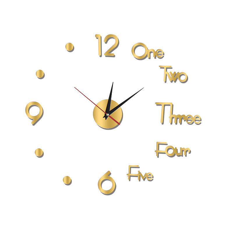 Acrylic Wall Clock Mirror Wall Sticker Clock Home Background Wall Living Room Decorative Clock