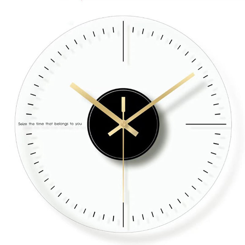 Nordic Personalized Simple Tempered Glass Wall Clock Round Transparent Living Room Bedroom Silent Home Decoration Clock
