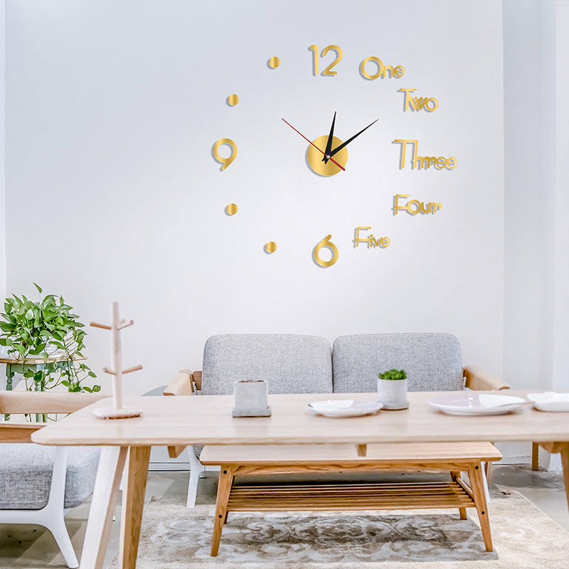 Acrylic Wall Clock Mirror Wall Sticker Clock Home Background Wall Living Room Decorative Clock