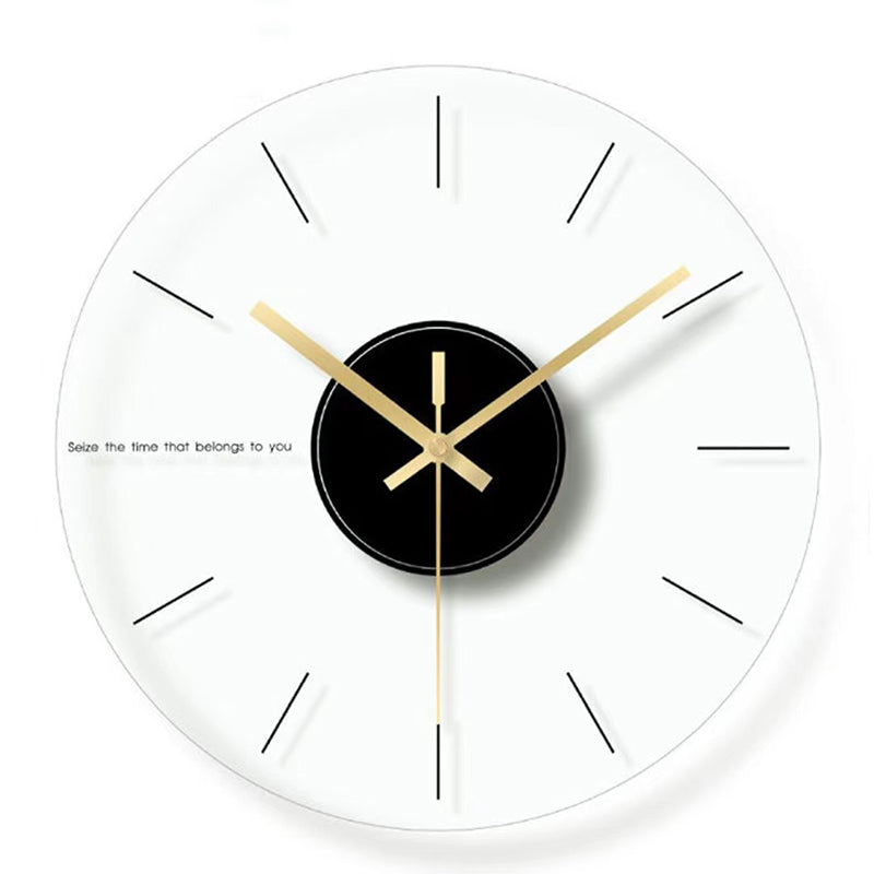 Nordic Personalized Simple Tempered Glass Wall Clock Round Transparent Living Room Bedroom Silent Home Decoration Clock