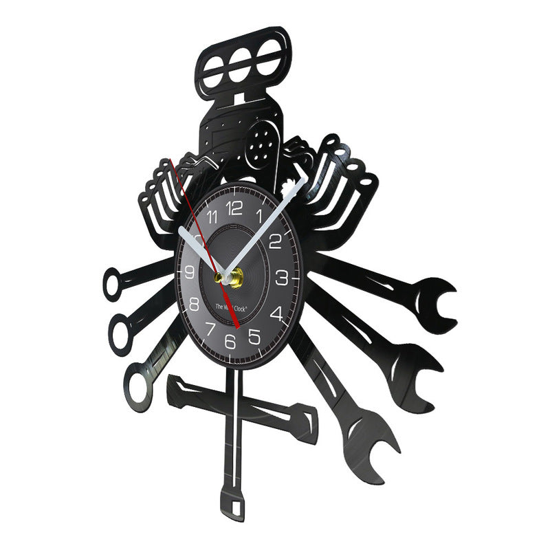 Phonograph Record Wall Clock Car Maintenance Decoration Personalized Wall Clock Wall Clock Wall Clock Hanging Decoration