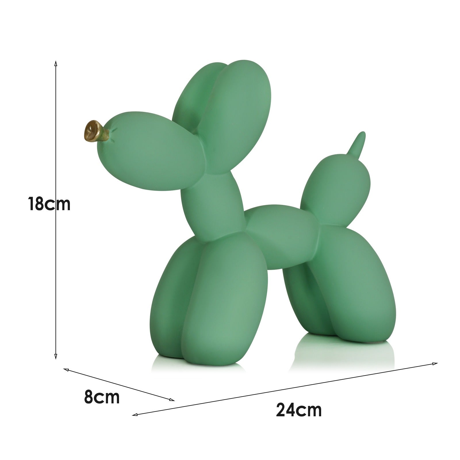 Simple green balloon dog home decoration