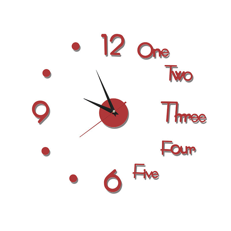 Acrylic Wall Clock Mirror Wall Sticker Clock Home Background Wall Living Room Decorative Clock