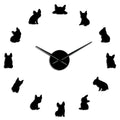 Frameless DIY Silent Acrylic Wall Clock French Bulldog Style Large Wall Clock Living Room Home Decoration Clock