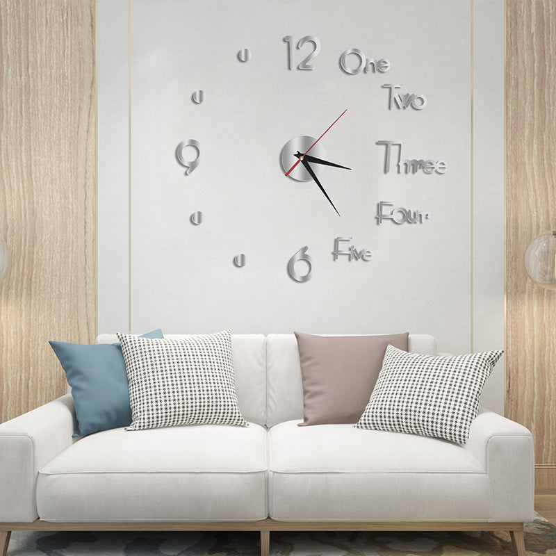 Acrylic Wall Clock Mirror Wall Sticker Clock Home Background Wall Living Room Decorative Clock
