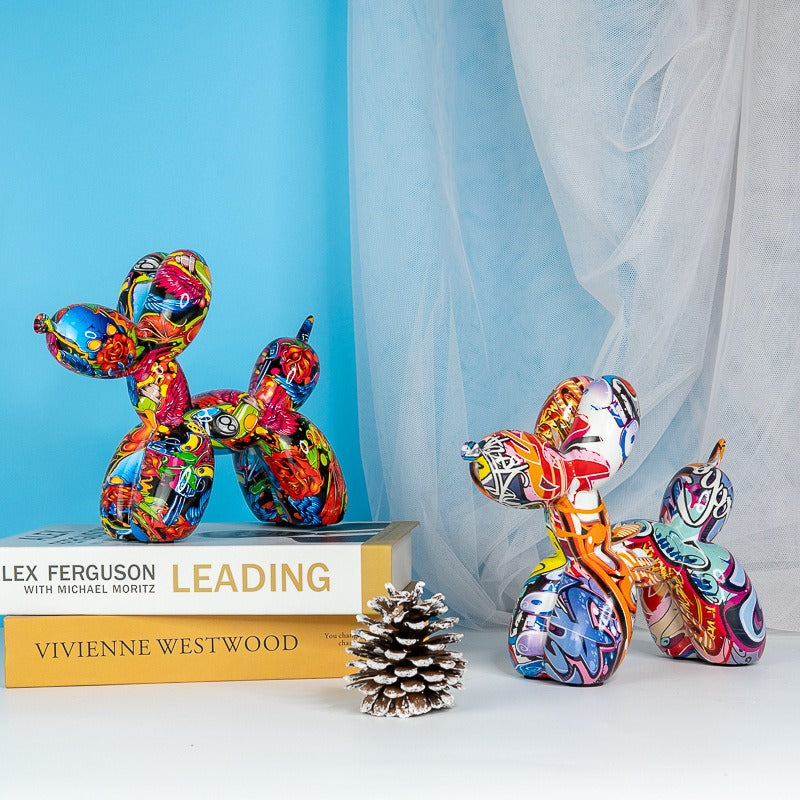 Balloon Dog Resin Ornaments Creative European-Style Home Living Room Soft Furnishing Crafts Desktop Decorations