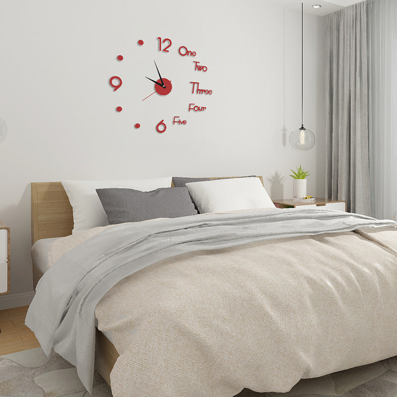 Acrylic Wall Clock Mirror Wall Sticker Clock Home Background Wall Living Room Decorative Clock